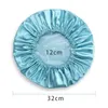 Shower Caps Thick Shower Satin Hats Bath Caps Hair Er Double Waterproof Pure Color Kitchen 5700 Q2 Drop Delivery Home Garden Bathroo Dhdmu