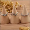 Cluster Rings Knuckle Ring Set Opal Crown Flower Heart Rings Stacking Midi Women Designer Jewelry Drop Delivery Dhkcl