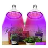 Luzes de cultivo Crescimento da planta luz SMD 2835 LED Greenhouse BB AC85265V E27/E26 Para frutas e legumes Drop Delivery Lights Iluminação