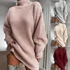 Feestjurken Winter Turtleneck Rib Gebreide kleding Sweaters Vrouwen lange mouw stevige rechte herfst casual vrouwelijke pullover 221203