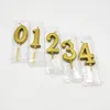 Gold 0-9 Pattern Candle Number Birthday Cake Decoration Candles Paraffin Golden Children Anniversary Party Decorations Candle BH8078 TYJ