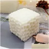 Baking Moulds Cube Honeycomb Baking Mods Scented Candle Plaster Sile Mold Food Grade Chocolate Mousse 3D Molds Wedding Gift Home Dec Dhusp