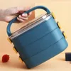 Lunch Boxes Stainless Steel Insulated Student School MultiLayer Tableware Bento Food Container Storage Breakfast 221205