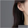 Bengelen kroonluchter eenvoudige stijl ketting kwastje drop -oorbellen voor vrouwen lange bengle earring piercing lijnaccessoires dunne mini trendy dhm7r
