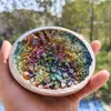 Bismuth Bowl z stojakiem Crystal Mineral Specimen Quartz Cluster Collection