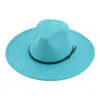 Fedora hattar f￶r kvinnor m￤n 9,5 cm filt vinterhatt b￤lte br￶llop jazz street dansare fedoras sombreros de mujer sombrero