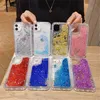 Étuis de téléphone portable SHSCASE Dynamique Qicksand Glitter Liquide Pour iPhone 14 13 12 11 Pro Max XR XS Max X 7 8 Plus Couverture Arrière En Silicone Souple