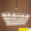 Hedendaags modern kristal kroonluchter licht E14 bollenkas K9 kristal rechthoekige kroonluchter hanger lamp voor moderne woningdecoratie