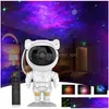 Veilleuses Galaxy Projecteur Lampe Starry Sky Night Light Pour La Maison Chambre Décor Astronaute Luminaires Décoratifs Enfants Cadeau Otdwr