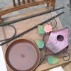 Diğer Kuş Malzemeleri Dekoratif Renkli Rustik Vintage Metal Birdhouse Besleyici