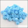 Dekorativa blommor kransar Pure Handwork Artificial Flower Head 3,5 cm skum Rose PE mer färgdekorationsfestival försäljning DIY 4DHC1 DHIM9