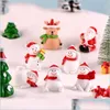 Christmas Decorations Christmas Snowmankey Buckle Fairy Garden Accessory Ring Micro Scene Watching Snow Scenery Basin Landsca Orname Dhsf1