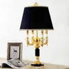 Lampy stołowe w stylu europejskim luksusowy salon kryształowy lampa światła sypialnia łóżka francuskie duże czarne dekoracyjne dekoracyjne