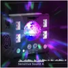 Laserbelysning LED -scen Laserbelysning DMX Projector 4 i 1 strobe Flash Remote Control Magic Crystal Ball UV Effekt BEAM SPOT XMAS OTWRK