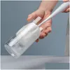 Spazzole per pulizia Spazzole per pulizia manico lungo Ventosa Bottiglia per il latte Tazze di vetro Spazzola in spugna 517 H1 Consegna a goccia Casa Giardino Housek Dhr1W