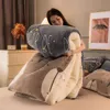 Комфорты устанавливают зимние теплые двойные плюшевые шикарные одеяло имитация ягненка бархатная одеяла двойное использование многофункционального домашнего текстиля 221203
