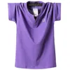 Men's T Shirts Fat Guy Plus Size 5XL 6XL 7XL 8XL 95% Cotton Casual Short Sleeve T-Shirt Men Tennis Shirt Soft Purple Green 120kg 130kg 140kg