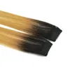Longguan anpassning grossist jungfruligt mänskligt hår 100% obearbetad gyllengul färg rak stil klipp i mänskliga hårförlängningar