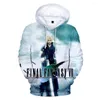 Bluzy męskie Final Fantasy 7 Bluza z kapturem Harajuku moda swobodna odzież pullover