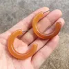 Hoop oorbellen Ujbox Big Resin Hoops For Women Geometric Circle Brown White Wedding Sieraden Groothandel Bulk Verjaardagscadeau