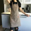 Grembiuli Moda Tela Cucina Per Donna Uomo Chef Grembiule da lavoro Griglia Ristorante Bar Negozio Caffè Bellezza Unghie Studi Uniforme 221203