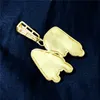 Europe America New Trendy Gold Plated Full CZ Waterdrop Custom Name Letter Halsband med 3mm 24 -tums repkedja f￶r m￤n kvinnor