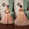 Девушка платья кружево шампанье милое детское платье Pufpy Princess for Kids День рождения