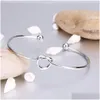 Bangle Fashion Tie Knot Bracelet Bangles Simple Twist Cuff Open Bridesmaid Jewelry Adjustable Bangle For Women Party Wedding Diy Dro Dh9Dd