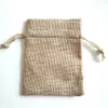 Jewelry Stand 50pcs Small Natural Gift Bags jewelry packing bags Jute Linen Drawstring Pouch Bag Handmade Wedding Party 221205