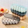 Storage Bottles 16 Grids Egg Box With Lid Plastic Household Refrigerator Fresh-Keeping Transparent Container Kitchen Organizer