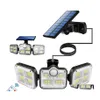 SOLARFLÖSNING LIGHTER UTOMER SOLAR LAMP LED Motion Sensor Ljus Justerbar huvud Wideangle Lighting IP65 Vattentät säkerhet Säkerhetsflödet S otvnc