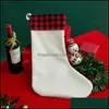 ديكورات عيد الميلاد تسامي الجاموس منقوشة عيد الميلاد Decoratio تخزين فارغة Xmas Candy Socks هدية سانتا جوارب عيد الميلاد dhljk