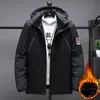 Men s Down Parkas Winter Jacket Hooded Fleece Warm Parka Men Black Plush Coat Male Big Large Size Outerwear 9XL Windbreak Autumn Anorak 221205