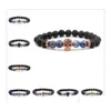 Kralen 8 opties 10 mm zirkoon skl zwarte lava stenen kralen etherische oliediffuser armband nce yoga pseira feminina boeddha sieraden drop dhw4u