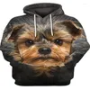 Sweats à capuche pour hommes Sweat-shirts pull ample imprimé en 3D chien noir pur