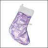 Christmas Decorations Twinkle Christmas Decorations Lovely Blue Purple Tree Pendant Mermaid Sequins Pable Snowflake Stripe Pattern S Dhbnh