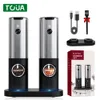 Mills Rechargeable Electric Salt And Pepper Grinder Set With Charging Base Stainless Steel Automatic Spice Mill 221205