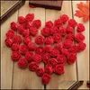 Dekorativa blommor kransar Pure Handwork Artificial Flower Head 3,5 cm skum Rose PE mer färgdekorationsfestival försäljning DIY 4DHC1 DHIM9