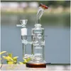Smoking Pipes 7.9 Inch Violet Straight Oil Burner Hookah Water Glass Pipe Colorf Smoking Beaker Percolator Bong Fristted Disc Shisha Dhiht