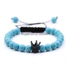 Beaded Wholesale Handmade Crown Yoga Buddha Beads Natural Stone Volcanic Rock Rope Wrap Armband för män Kvinnliga smycken Drop Delivery Dhola