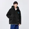 Men S Down Parkas Semir Jacket Men Losse Warm en comfortabele winter Drawstring Hooded Mode College Style 221203