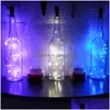 LED -strängar LED DIY Bottle String Lights Cork Formed Stopper Light Glass för Halloween Xmas Party Wedding Home Decor Drop Delivery L Otxm7