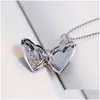 Pendentif colliers P O cadre mémoire médaillon pendentif collier Sier/or couleur romantique amour coeur mignon patte imprime bijoux femmes cadeau Dr Dheij