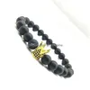 Perlé En Gros À La Main Mat Couronne Yoga Bouddha Perles Pierre Naturelle Roche Volcanique Bracelets Pour Hommes Femmes Bijoux Drop Delivery Dhsol