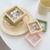 Jewelry Boxes 10pcslot Plastic Box Transparent Stands 3D Pink Yellow Colorful Picture Frame PE Membrane Floating Display Case Holder 221205