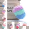 Keychains Lanyards Arrival Cute Soft Ice Cream Fur Stylish Keychain Pompom Keyring For Womens Bag Cellphone Car Pendant Ornaments Dhflr