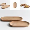 Solid Mini Oval Wood Tray 18cm liten träplatta Barnens hela skogsplatta Woodens fruktdessert middagsplatta grossist SS1205