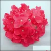 Ghirlande di fiori decorativi Mticolor Fiore di seta essiccato Plastica Fiori artificiali Mani Ortensia Decorazioni per la casa squisite e uniche Dhhmn