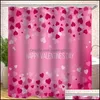 Cortinas de chuveiro 180x180cm Curta de banho de banho digital Prova de água Polyester Material Curtins Love Rose Petal Pattern ARRIV DHV0T