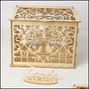 Autres Fournitures De Fête D'événement Bricolage En Bois Marry Party Boîte De Carte-Cadeau De Mariage Cartes De Voeux Cas Connexion Boîtes Avec Divers Motif 19 Dhlrh